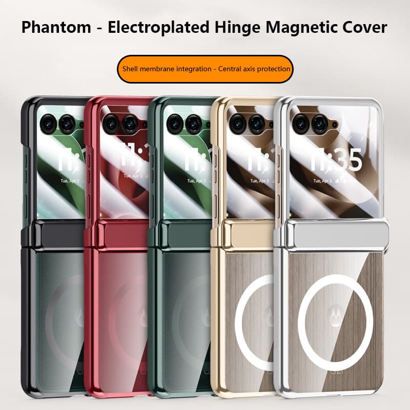 Capa Transparente Galvanizada Para Motorola Razr 70 Ultra Moto 60 50 5G Dobradiça Dobrável Magnética Protetora Traseira