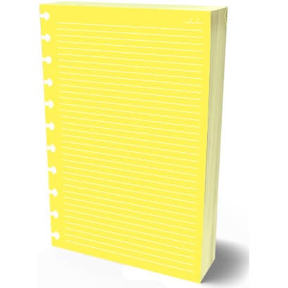 Refil Caderno Discos 90g Amarelo 100 Folhas Grande 11 Furos