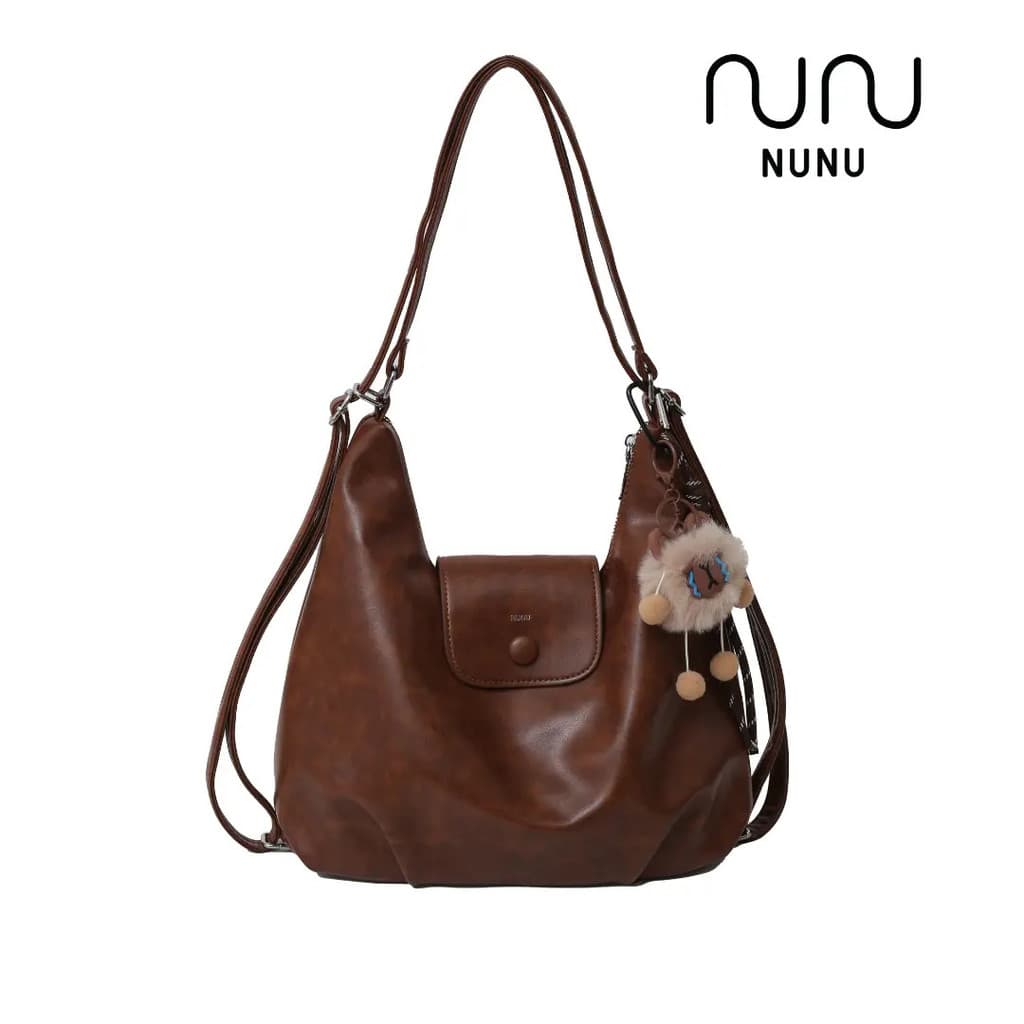 Bolsa NUNU Ashley - Bolsa de Ombro e Transversal Feminina de Moda, Múltiplas Compartimentos, Couro PU, Acompanha Chaveir