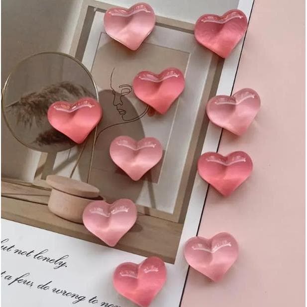 Kit 10 Ímãs Coração Geladeira Quadro Branco Decoração