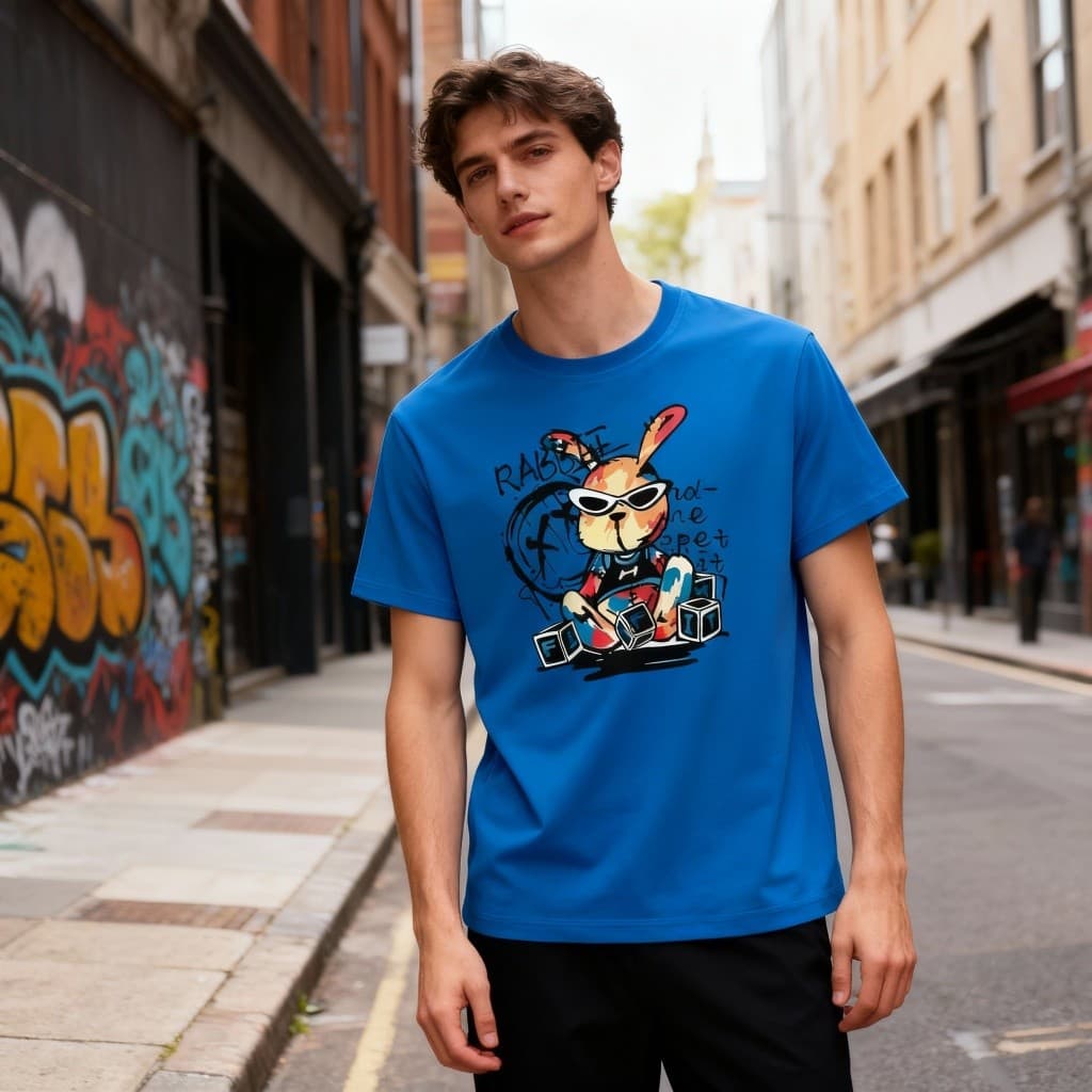 Camiseta Coelho Streetwear Masculina Algodão Premium Fio 30.1