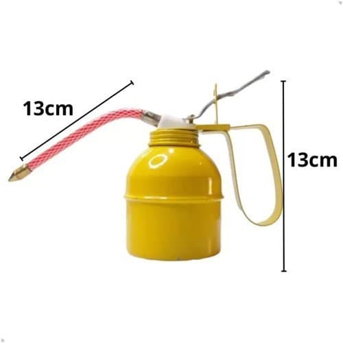 Almotolia Bomba Óleo Manual 300ml Amarela Transferência Fácil Lubrificação Precisa Ferramenta Automotiva