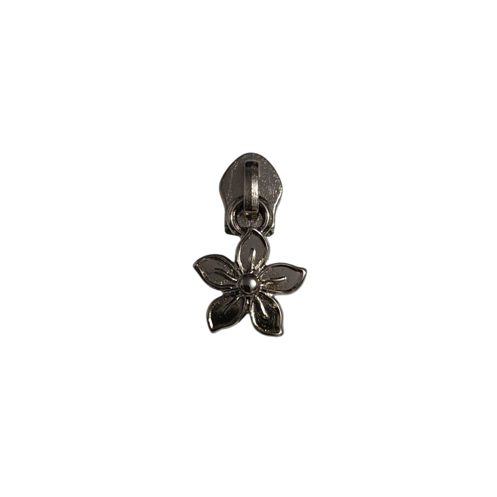 Cursor Para Zíper Nº 5 - flor - PACOTE COM 5 ou 10 PÇS - Niquelado