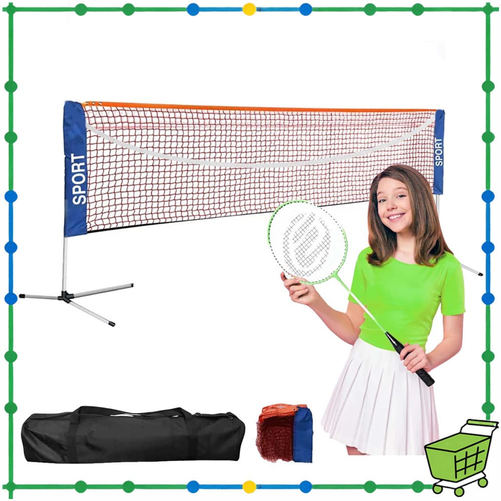 Conjunto de rede de Badminton portátil, altura ajustável, conjunto rápido de rede de vôlei infantil