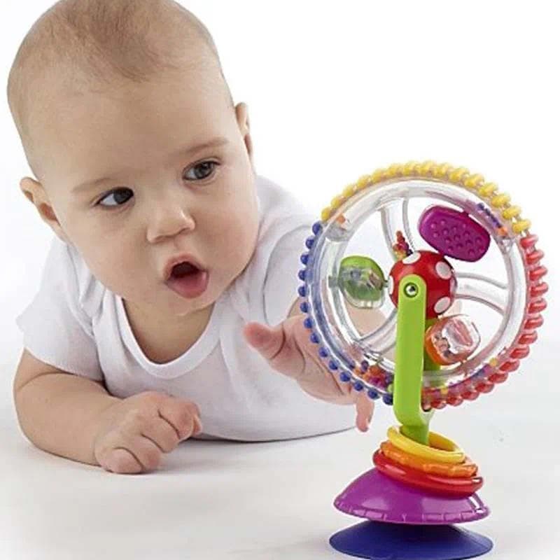 Bebê Três Cores Girando Roda Gigante Ventosa Brinquedos Multifuncionais Infantis