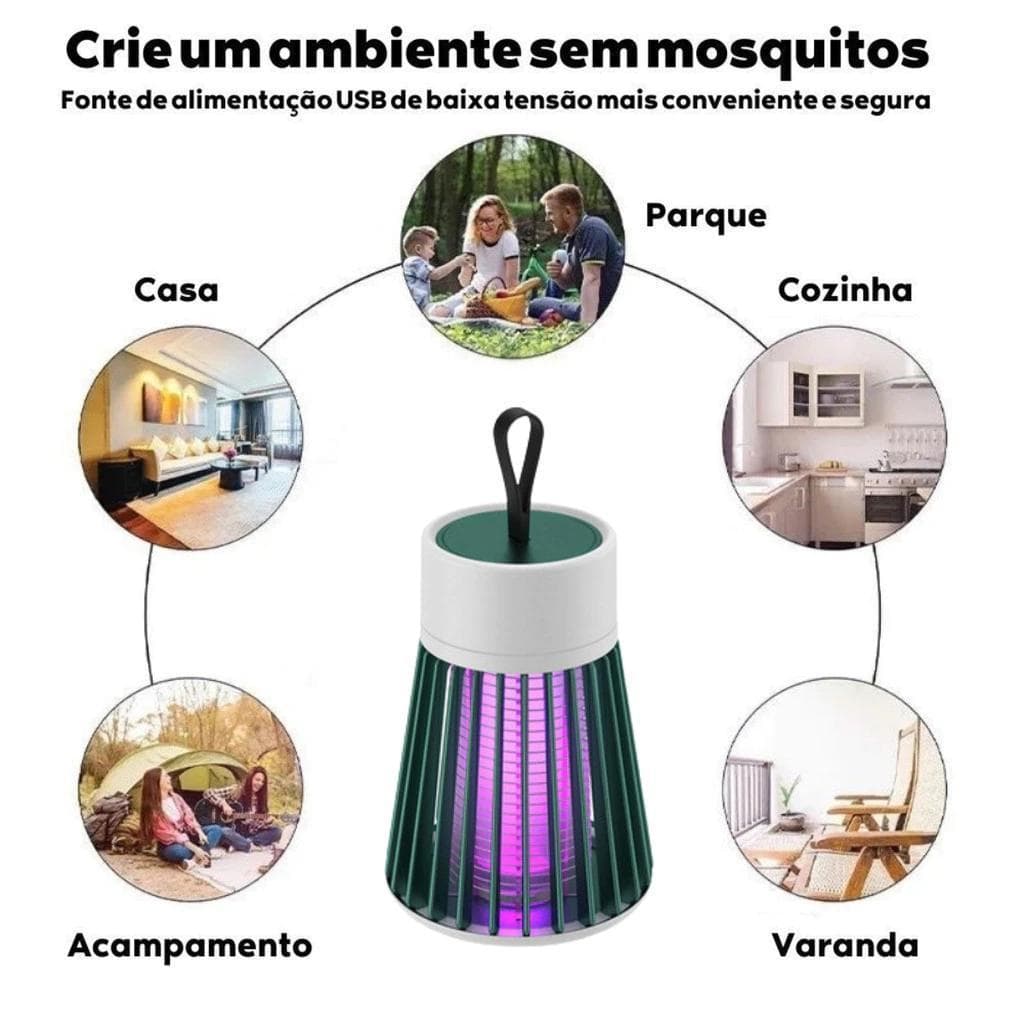 Lâmpada Elétrica Mata-Mosquitos Com Luz UV Usb Armadilha Para Insetos