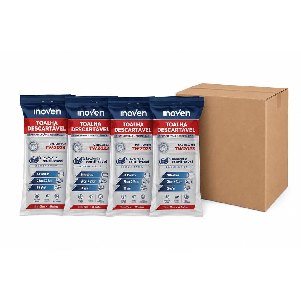 Toalha Wiper Descartável Multiuso 20x23 Inoven  240 Unidades