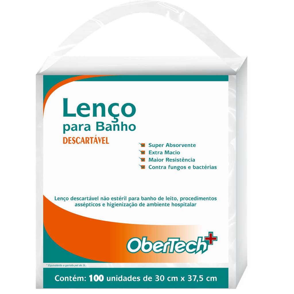 Lenço para Banho de Leito - 30cm X 37,5cm - 50g/m² - 100 Folhas - Branco