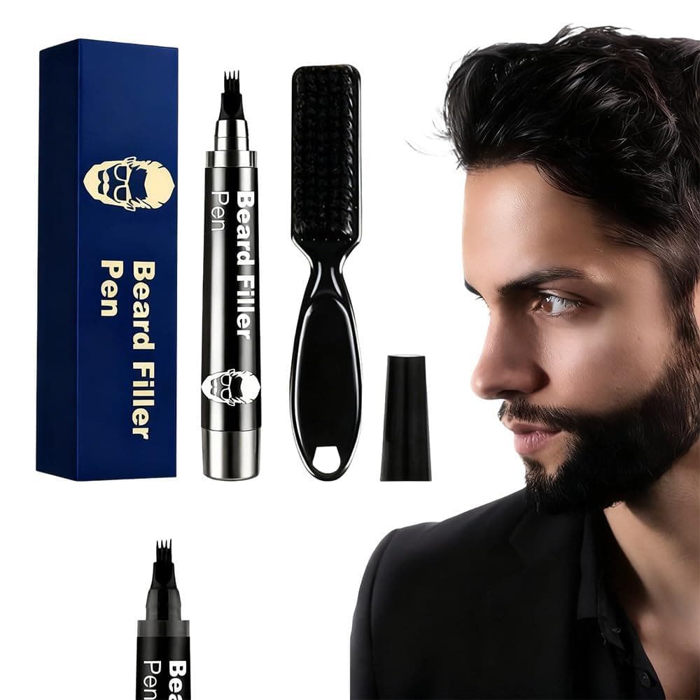Caneta Preenchedora de Barba para Homens, Lápis de Barba à Prova d'Água para Barba Falhasa, Marcador de Barba para Preen