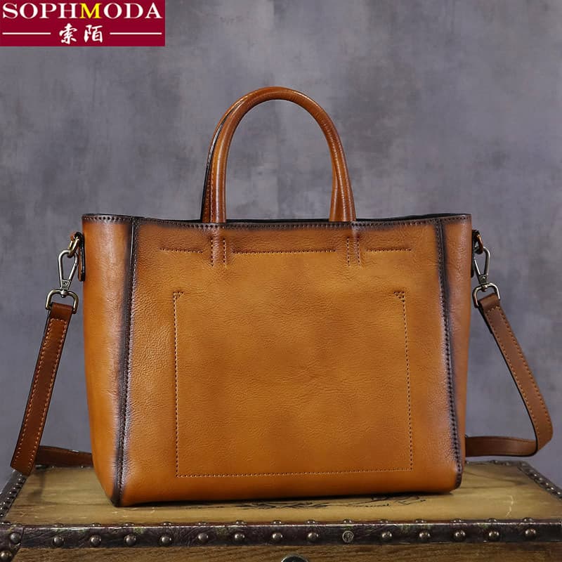 Bolsa feminina de couro genuíno, bolsa de couro artesanal, vegetal curtido, primeira camada, bolsa mensageiro feminina,