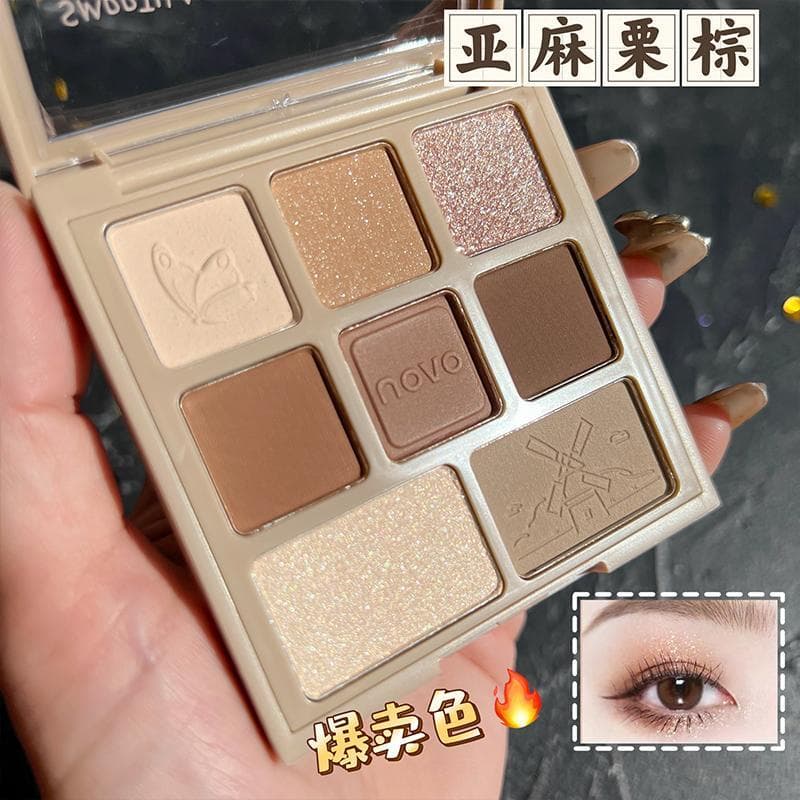 NOVO paleta de sombras de oito cores perolado fino Flash diamante Natural fosco terra cor estudante festa barato ins Sup