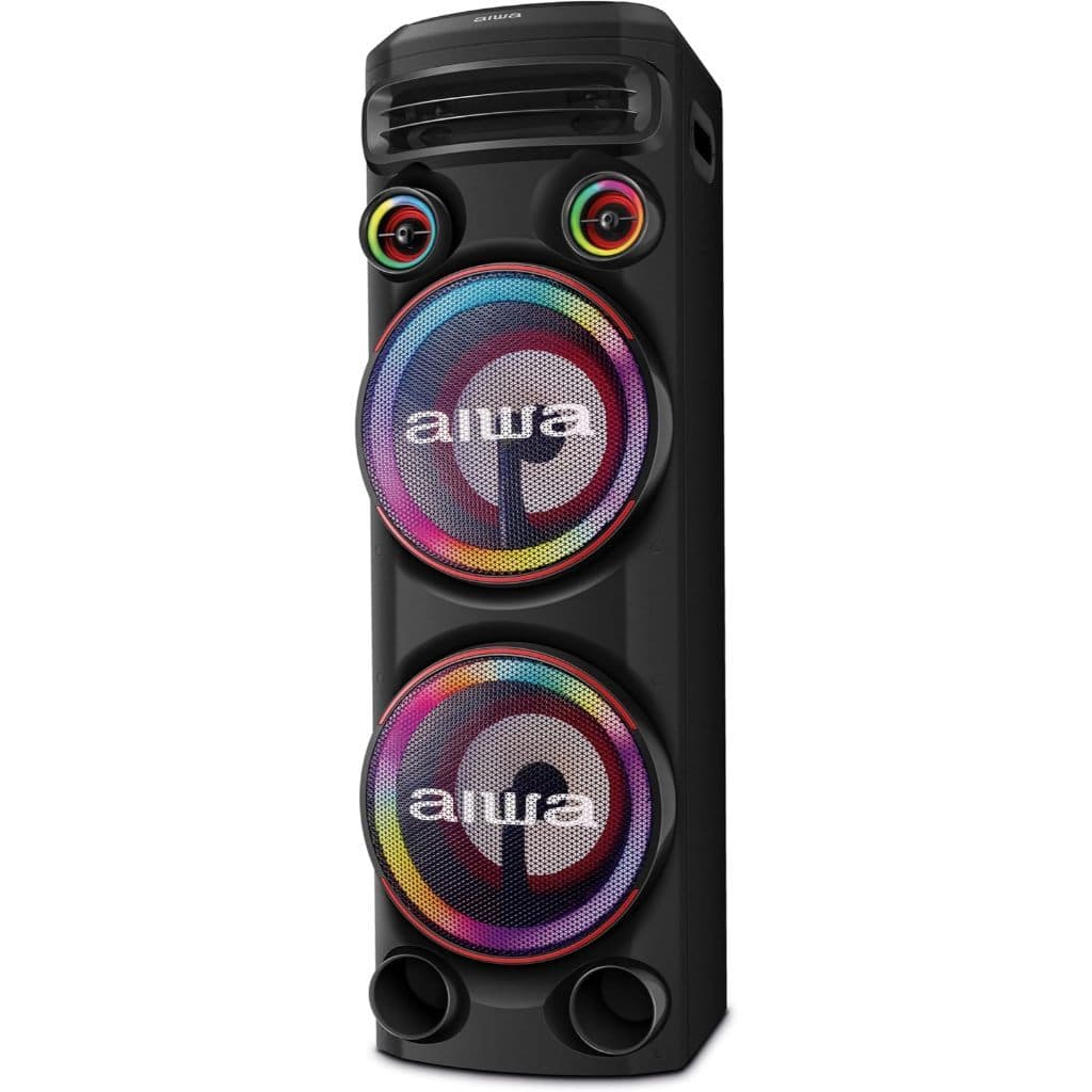 Caixa De Som Torre Aiwa AWS-T2W-02 Bluetooth Potente 2000W PMPO Karaokê USB RGB Bivolt