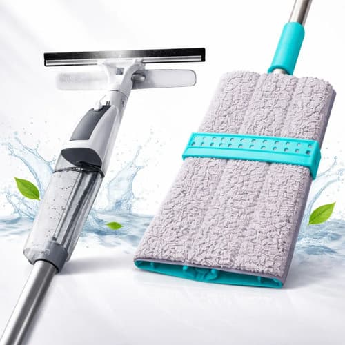 Kit Rodo Mop Inteligente 360 + Rodo Mop Spray Limpa Vidro 2 em1 Profissional Prático Limpeza Rápida
