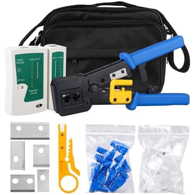 Kit De Ferramentas De Crimpagem RJ45 Conjunto Ethernet , CAT5 Cat5e Cat6 Crimper Stripper Cutter Ferramenta Multifuncion