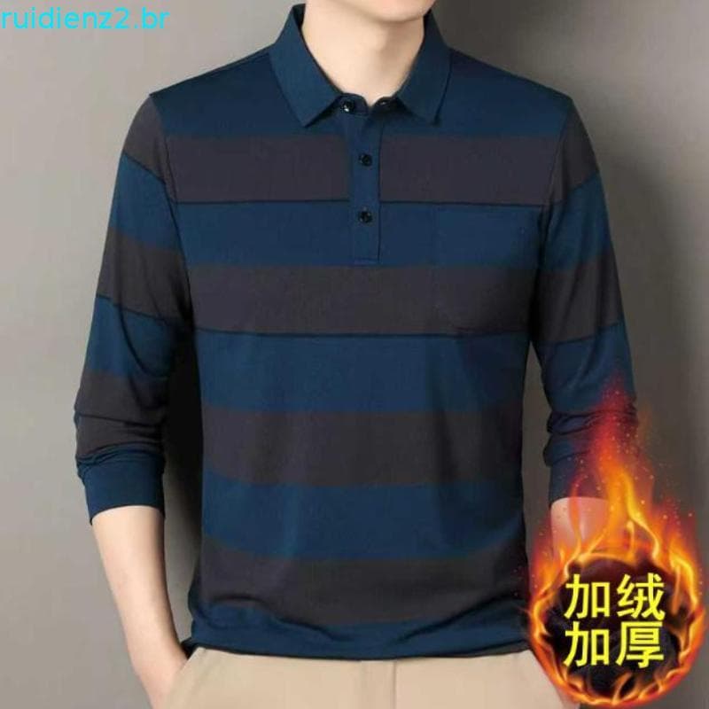 Woodpecker primavera outono novo estilo masculino de manga comprida cseta solta fina lapela topo 100% algodão csa