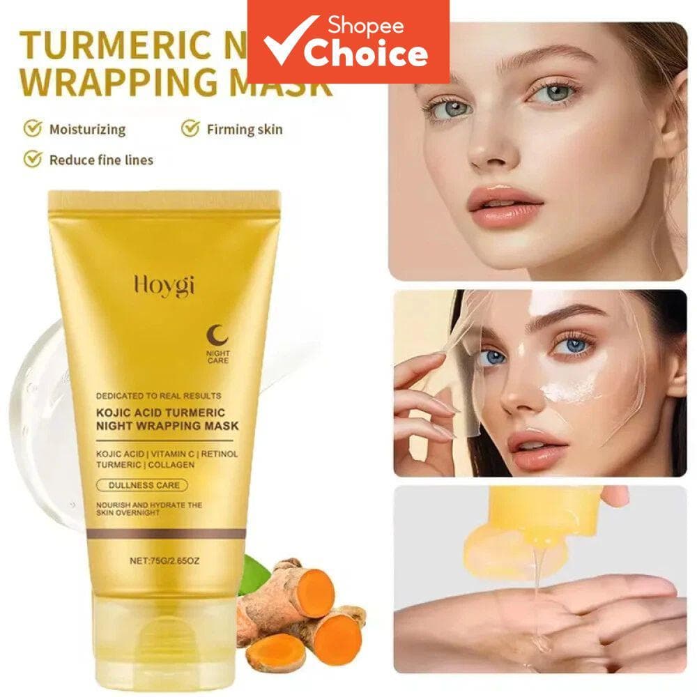 Máscara Facial Peel-Off de Colágeno de Ácido Kójico e Cúrcuma – Máscara Noturna para Reduzir Rugas
