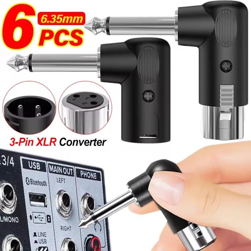4-1Pcs Adaptador Conversor Macho Fêmea De 3 Pinos-Conector Para Alto-Falantes De Guitarra Amplificador De Potência-Perfi
