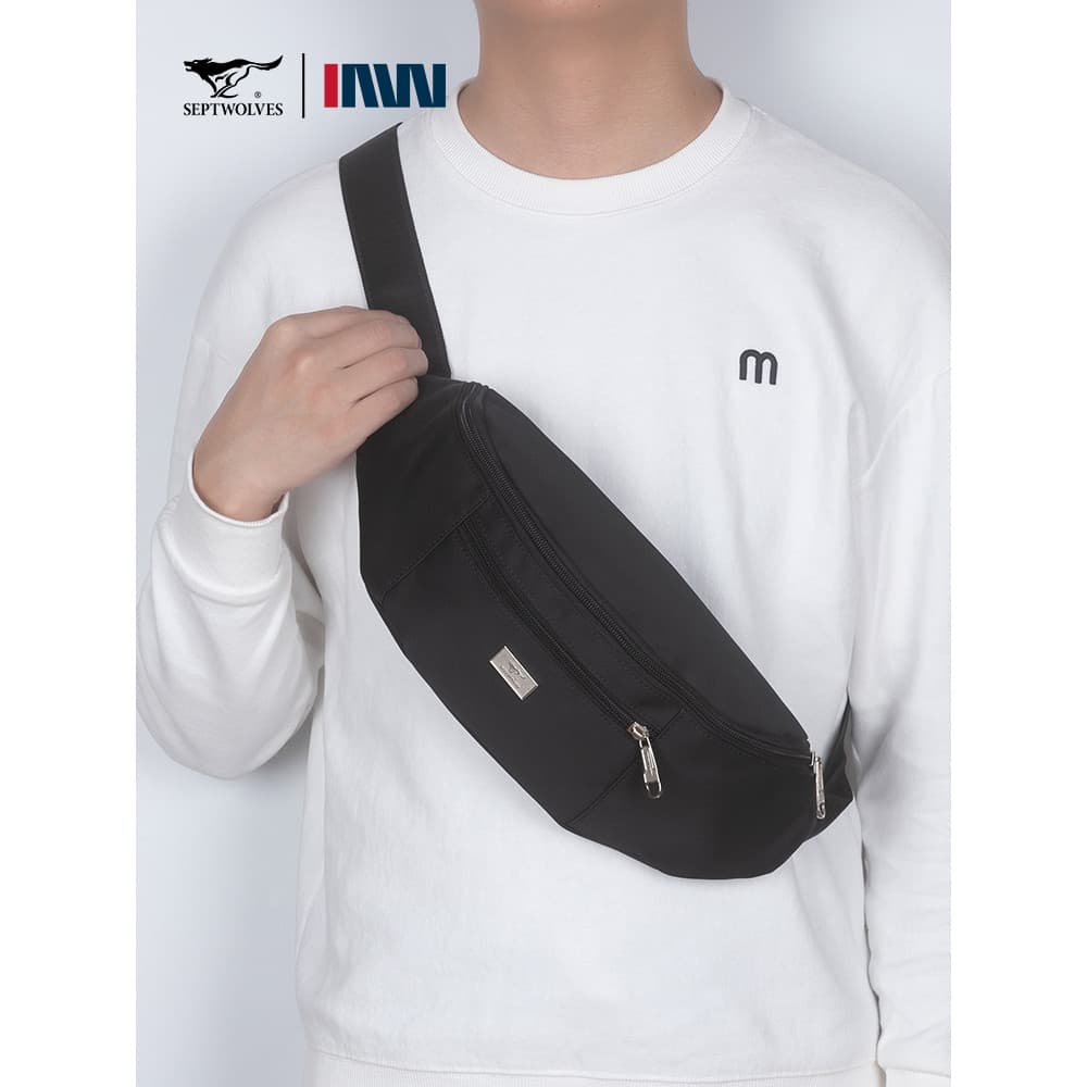 Seven Wolf Mochila Masculina Cross-body Grande Capacidade Novo Estilo Bolsa de Cintura de Um Ombro Moda Bolsa de Peito C
