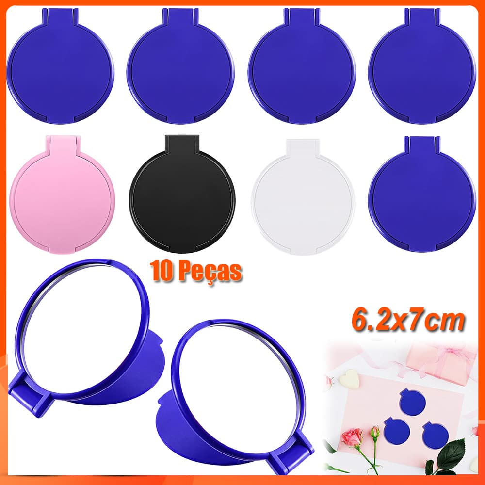 6.2x7cm espelho de bolso feminino redondo pequeno espelho de maquiagem espelho de viagem espelho cosmético 10 peças