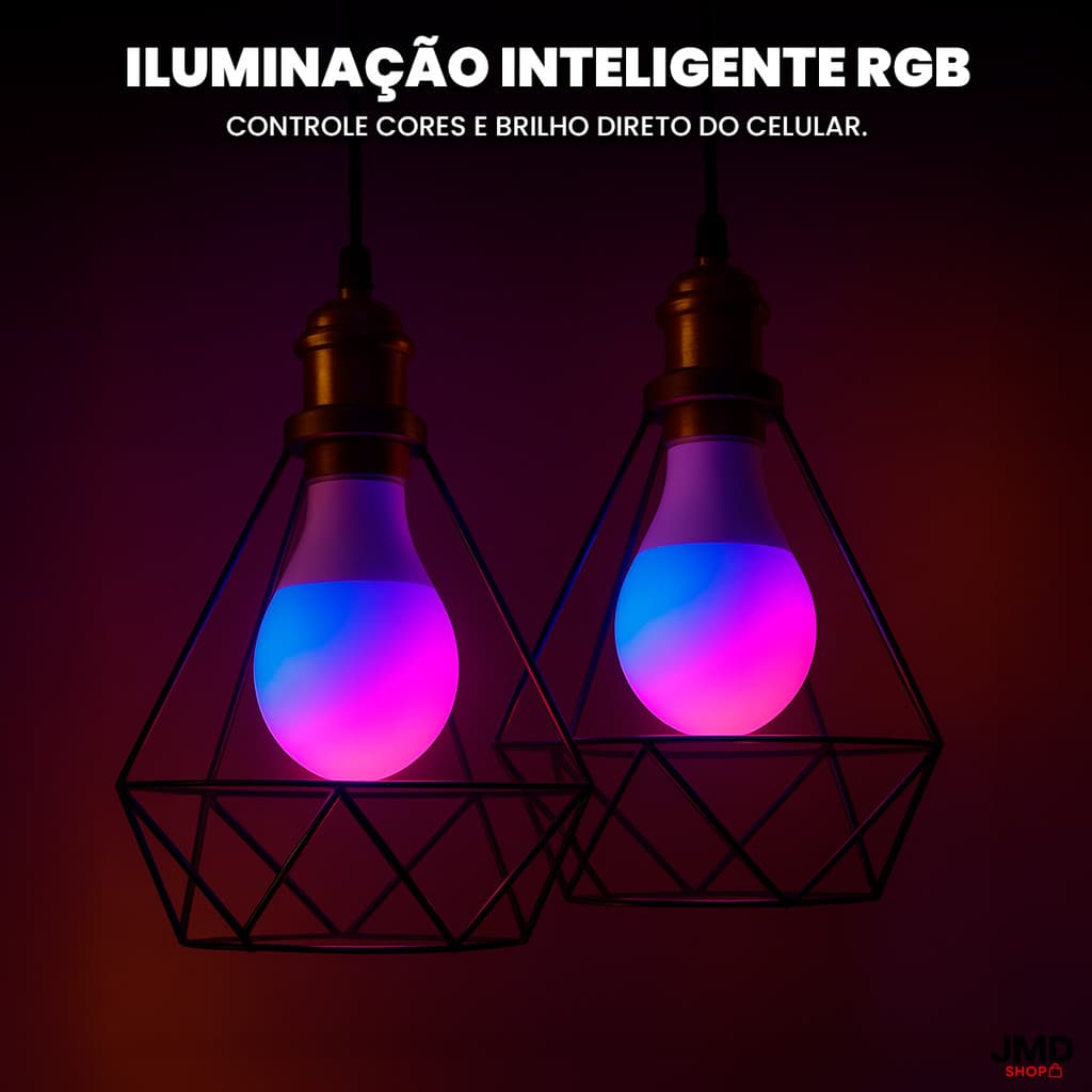 Lampada Inteligente Rgb Wifi Smart Google Alexa Colorida Iluminação 9W