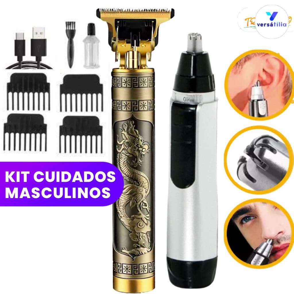 Equipamento de enfermagem masculino - navalha e aparador de cabelo de dragão