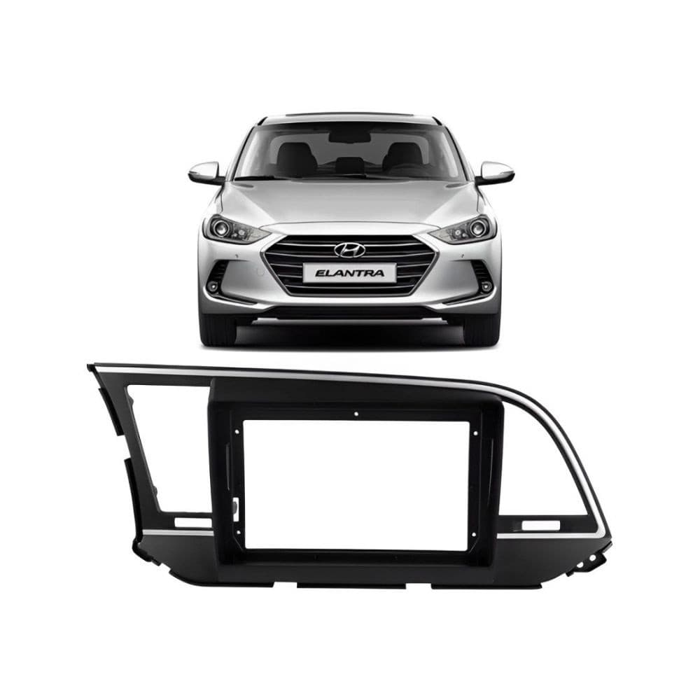 Moldura de 9" pol Hyundai Elantra 2017 a 2018 Preto fosco