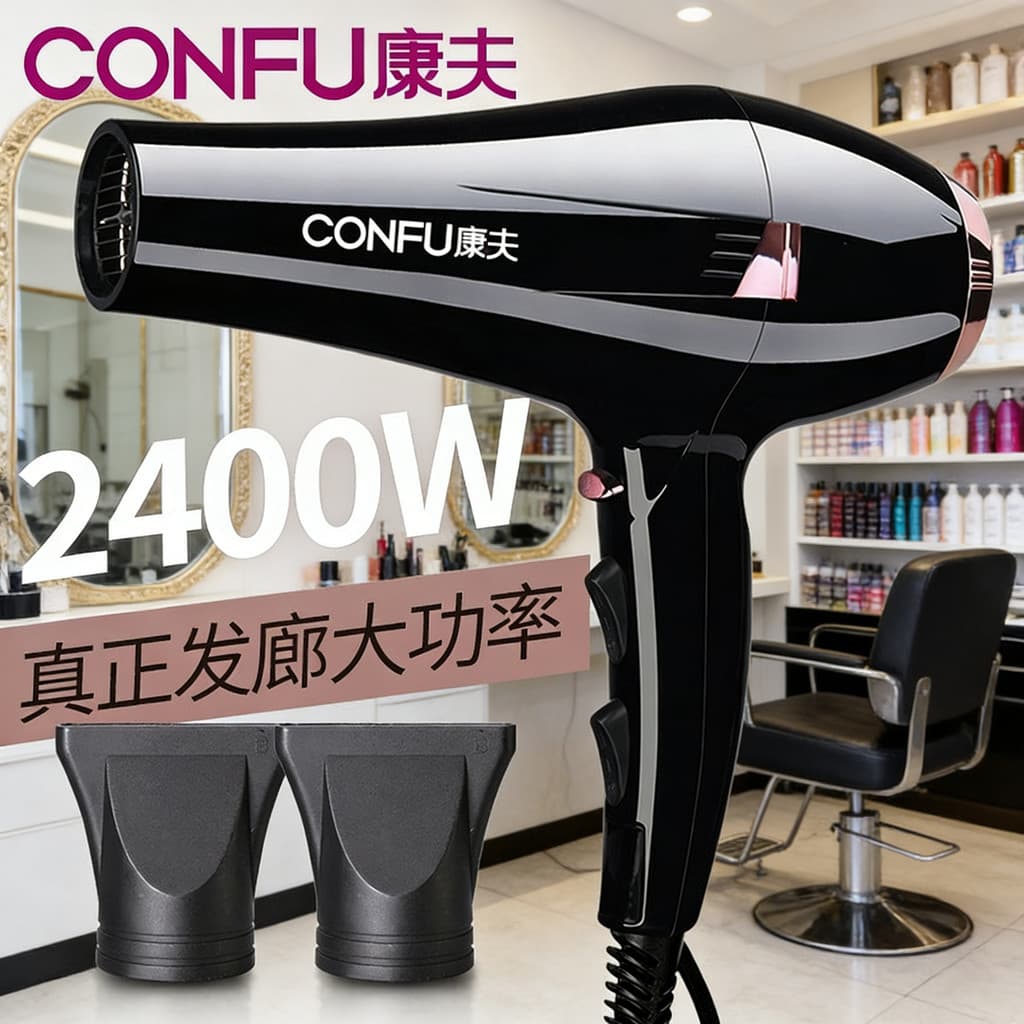 Conforto secador de cabelo barbearia doméstico alta potência 2400W secador de cabelo de secagem rápida ar quente e frio