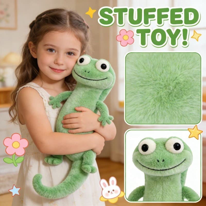 Boneco de Pelúcia Macio em Forma de Lagarto de 25cm, Brinquedo Fofo, Presente para Crianças PHJQ