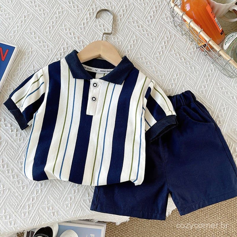 Terno de manga curta para crianças de 0 a 5 anos, Top de verão + Shorts terno de 2 peças, terno esportivo