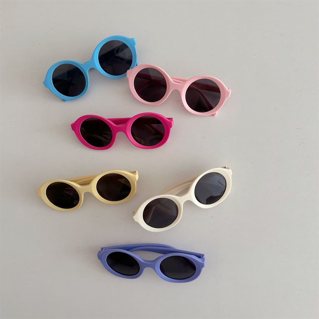 Menino bebê óculos de sol bebê coreano doce cor Outing óculos bebê criança moda All-Match forma côncava óculos de sol