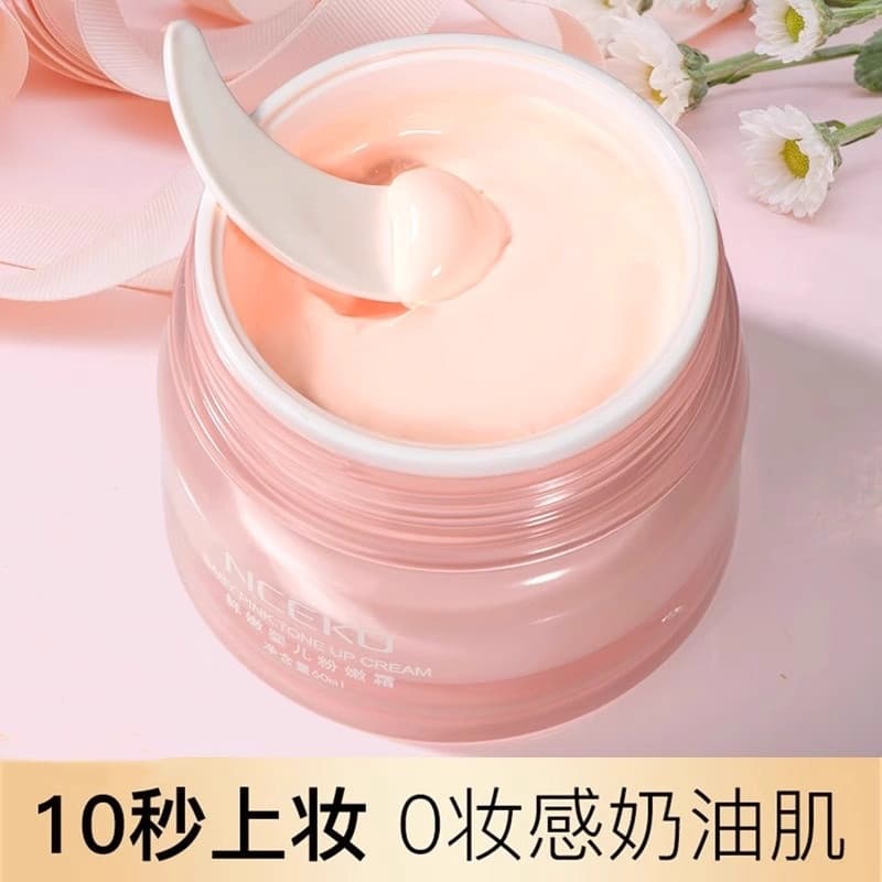 Brilho de água bebê rosa macio creme de maquiagem rosto feminino Nude Base de maquiagem creme corretivo iluminar tom de