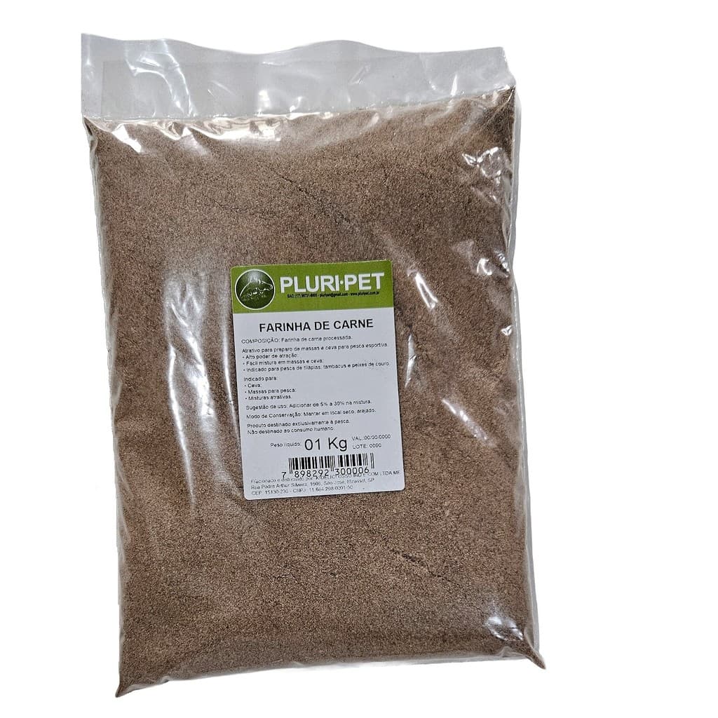 Atrativo para Pesca - Farinha de Carne  - PLURI-PET  - 1 Kg