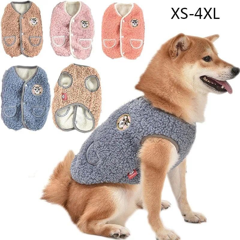 XS-4XL Velo Roupas Para Cães Inverno Filhote De Cachorro Gato Com Capuz Casaco Quente Sem Mangas Colete Jaqueta Pequenos