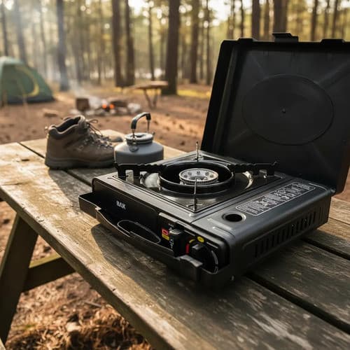 Fogareiro 1 Boca Fogão Portátil  Camping Flex Pesca Acampamento