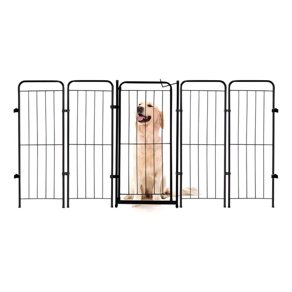 Cercado Pet Dobrável Com Portão 4 Módulos 98cm Preto Para Cães Grande Porte
