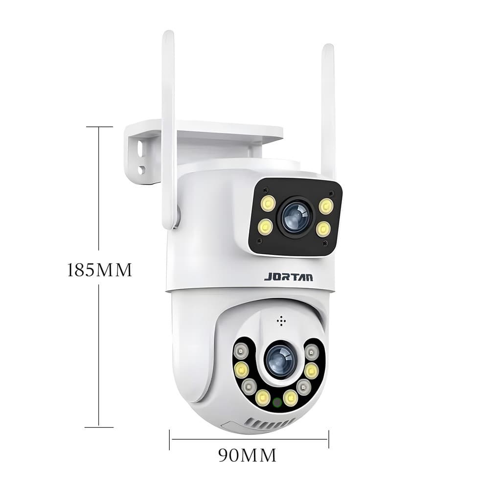 Câmera Segurança WiFi 4MP Dupla Lente 360° Full Color H.266 Detecção Movimento Áudio Bidirecional