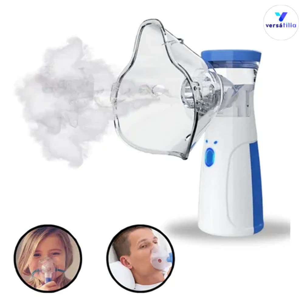 AIQUE Nebulizador Silencioso Mini - Inalador Ultrassônico Portátil para Adultos e Crianças