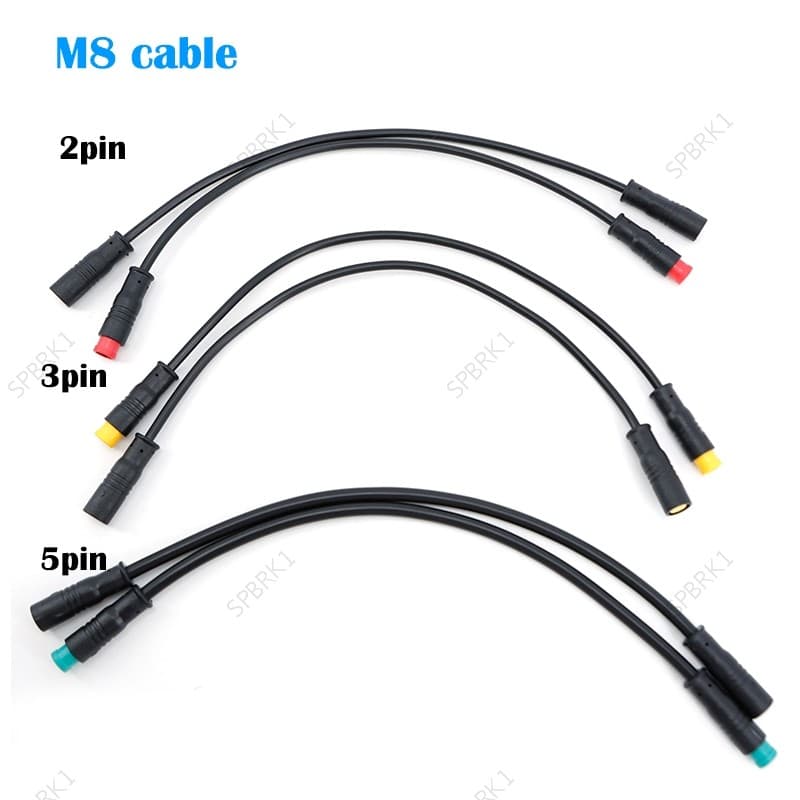 M8 2pin 3pin 5pin Macho Para Fêmea Cabo Ebike Bicicleta Elétrica Butt Joint Plug À Prova Dwaterproof Água Conector De Ex