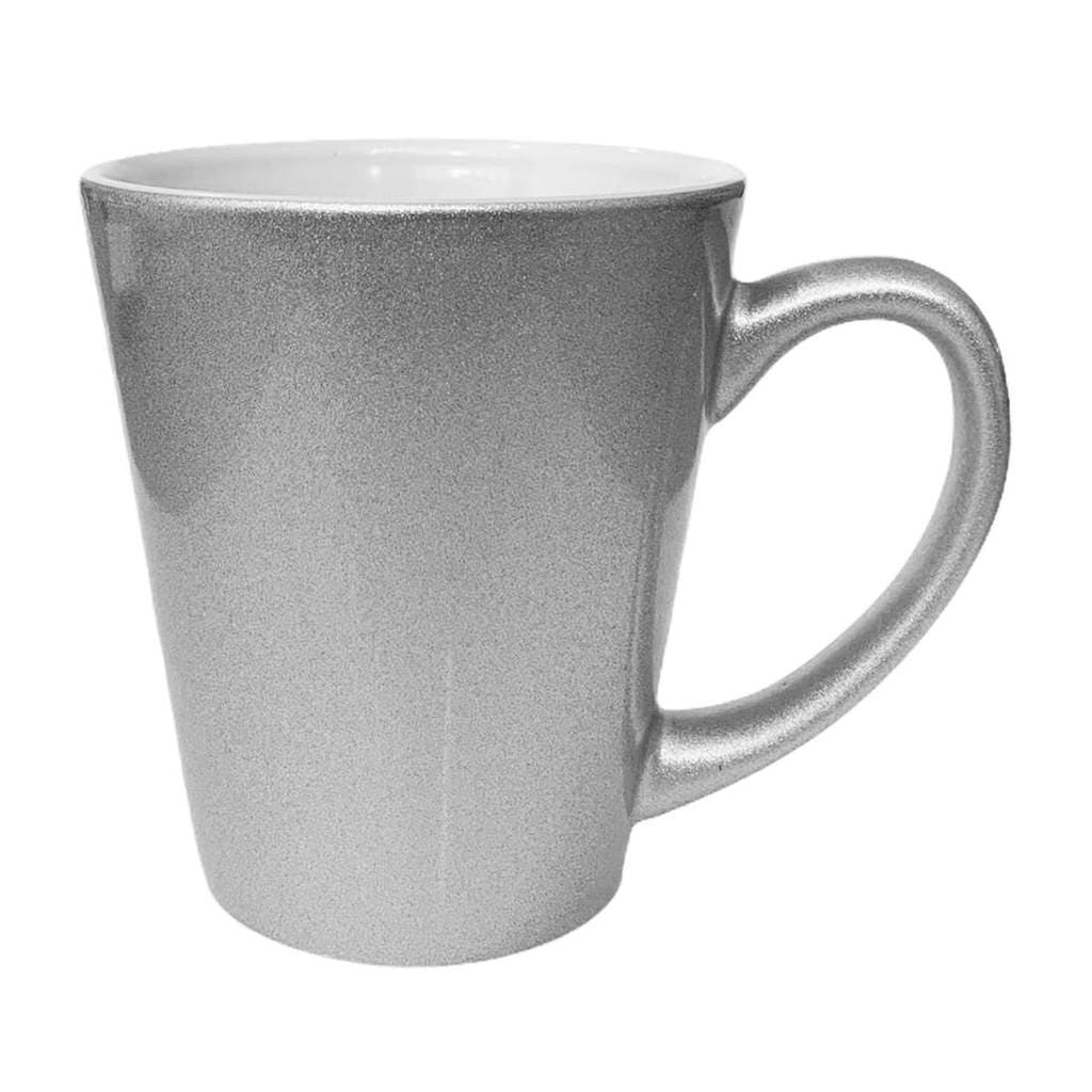 Caneca de Cerâmica Cônica Prata para Sublimação - 325ml