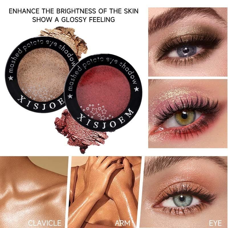 Paleta de sombras monocromáticas purê de batatas sombra perolada brilho Facial fixação maquiagem deitado bicho da seda p