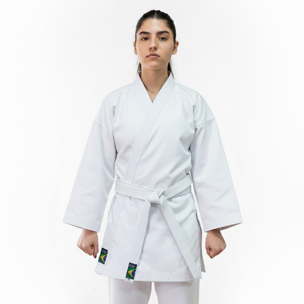 Kimono Karatê Branco Adulto com Faixa Gratis