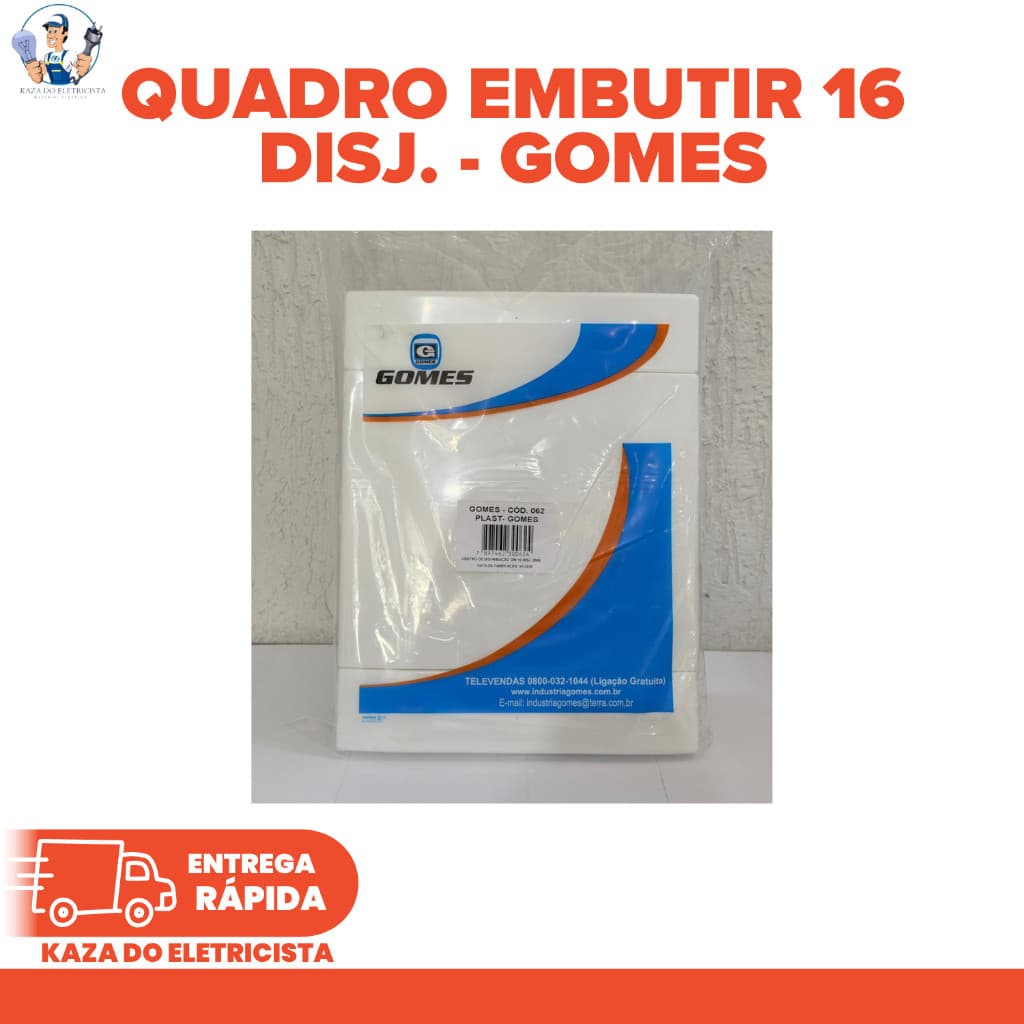 Quadro de Distribuição Embutir 16 Disjuntores Sem Barramento Centrinho Gomes
