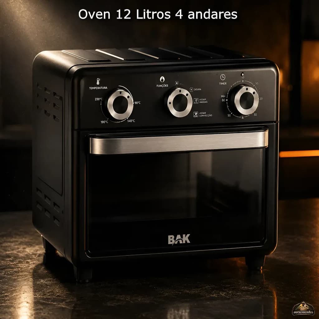 Forno Air Fryer Oven Bak 12l 1000w Multifuncional Com Cesto
