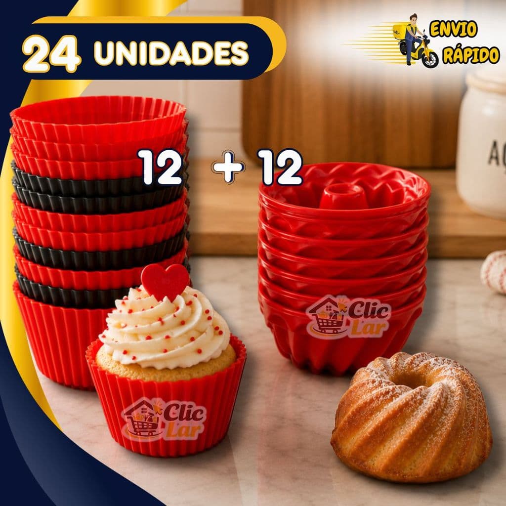 Kit Forminha Para Cupcake E Mini Pudim De Silicone Mini Bolinho Capcake Mini Bolo Air Fryer