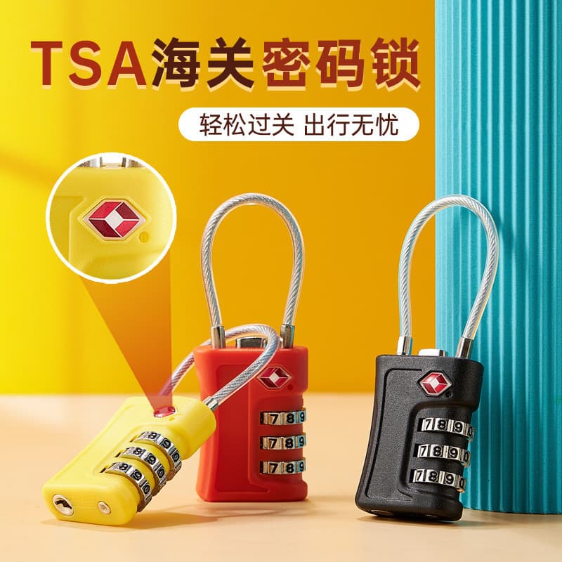 TSA Customs Combinação Bloqueio Fio Corda Combinação Bloqueio Bagagem Zipper Lock Mini Overseas Viagem de Negócios Cadea