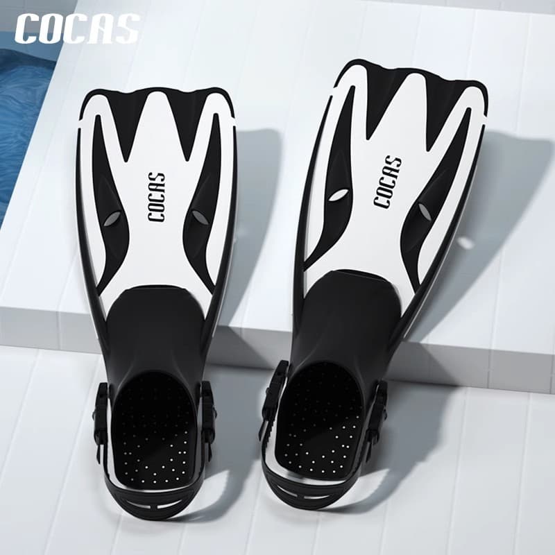 Coolcas adulto barbatanas longas ajustáveis mergulho livre conjunto de equipamentos de mergulho profundo natação barbata
