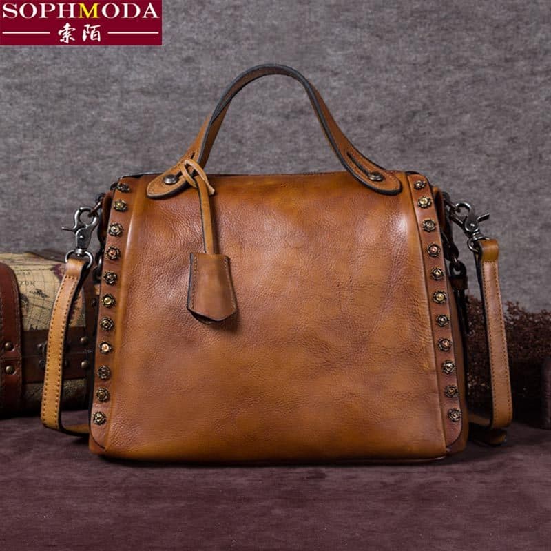 Bolsa retrô de couro genuíno, bolsa feminina de couro genuíno, bolsa mensageiro feminina, bolsa de ombro feminina, couro
