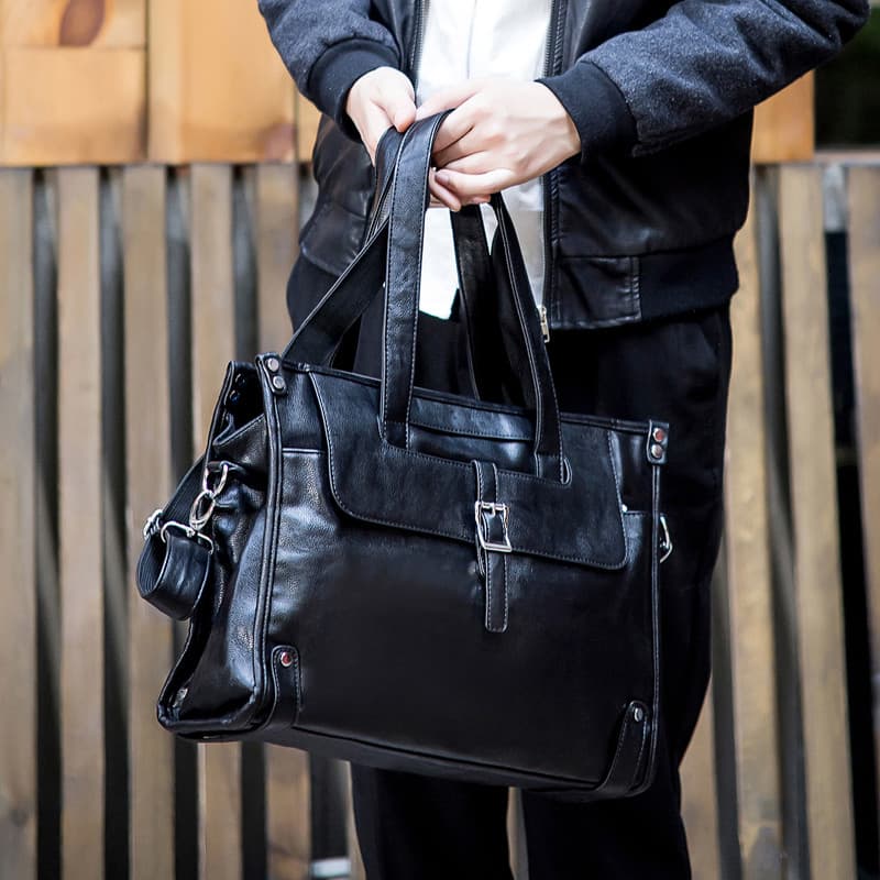 Bolsa masculina versão coreana negócios Retro maleta de couro Horizontal bolsa de ombro masculina bolsa de viagem Casual