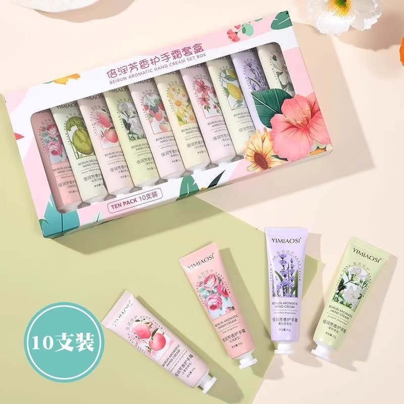 10 varas Floral frutada fragrância creme para as mãos caixa de presente hidratante Anti-secagem hidratante masculino ver