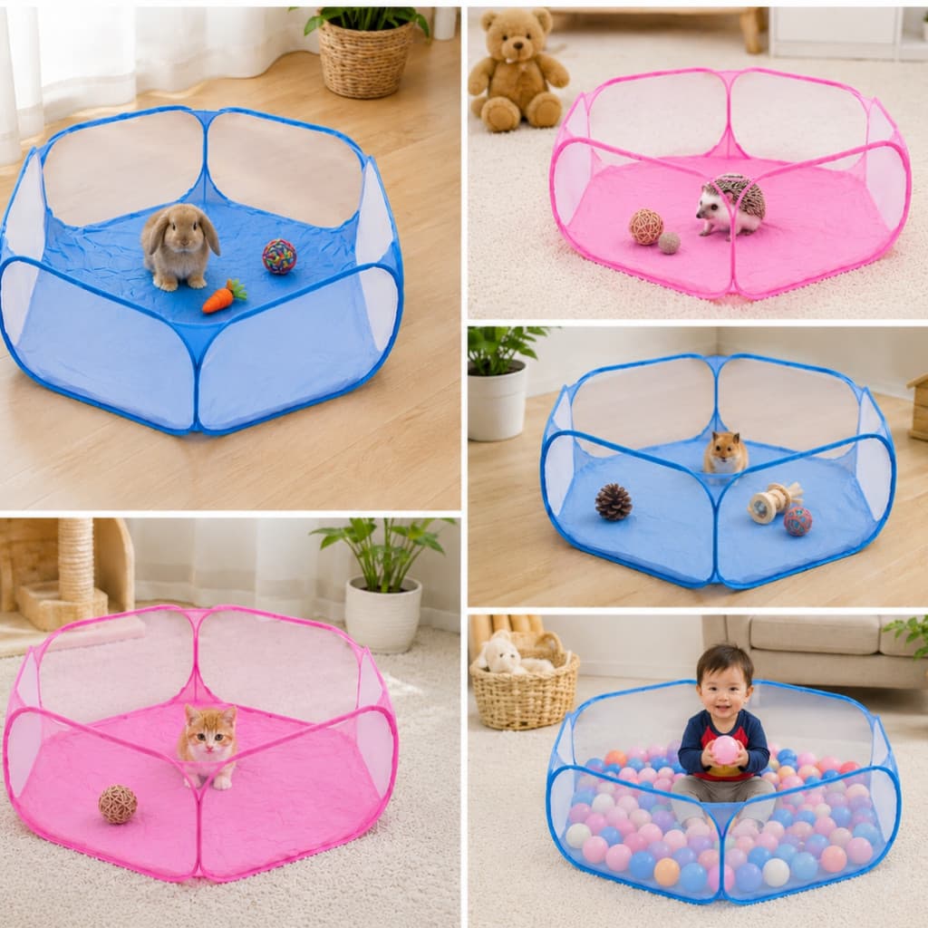 H-2605 - Cercadinho Piscina De Bolinhas Infantil Portátil Dobrável P/ Crianças e Pets (Não Acompanha as Bolinhas)
